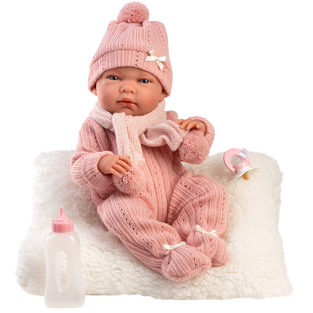 Llorens: Nica 40 cm novorodenecká bábika s fľaštičkou a vankúšikom. kép 2