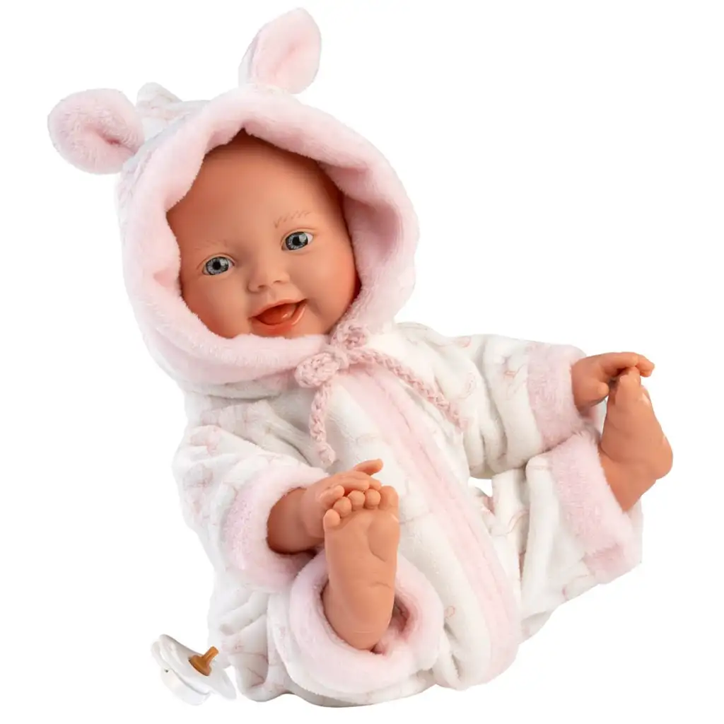 Llorens: Dievčenská bábika bábätko v mäkkej pyžame s motívom bociana 31 cm