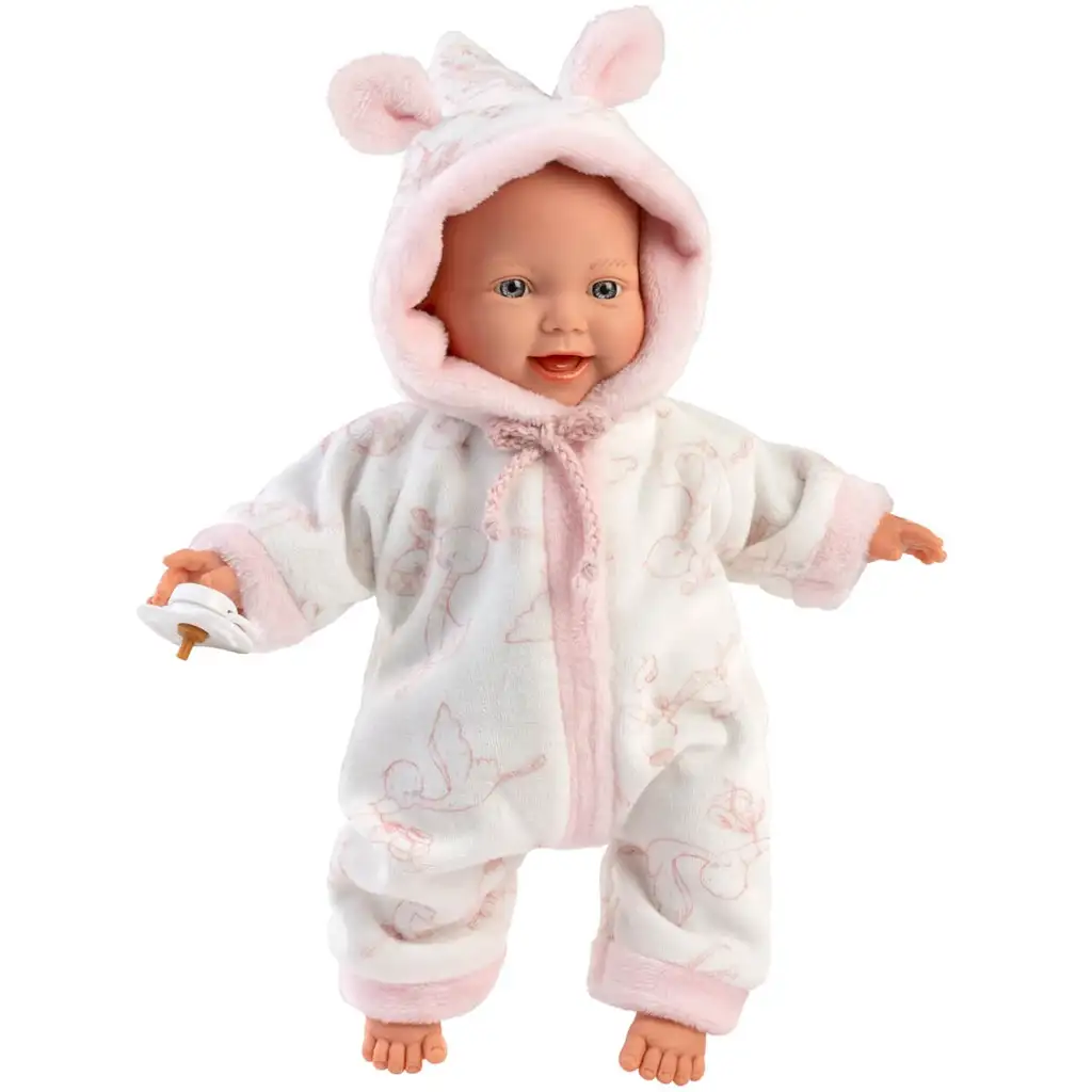 Llorens: Dievčenská bábika bábätko v mäkkej pyžame s motívom bociana 31 cm kép 3