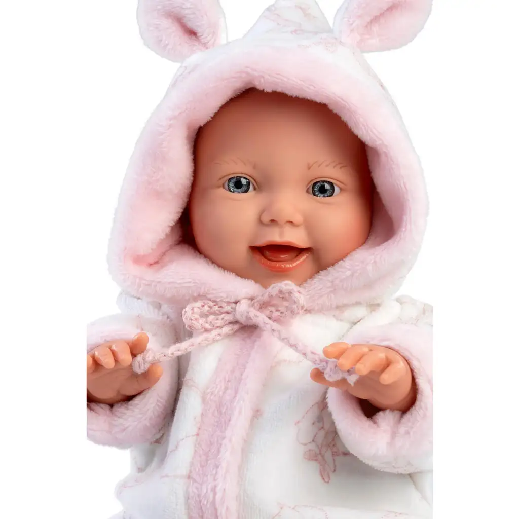 Llorens: Dievčenská bábika bábätko v mäkkej pyžame s motívom bociana 31 cm kép 4