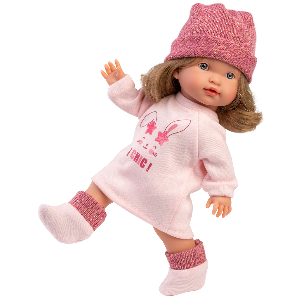 Llorens: Valeria 28 cm bábika v tričku so zajačikom kép 2