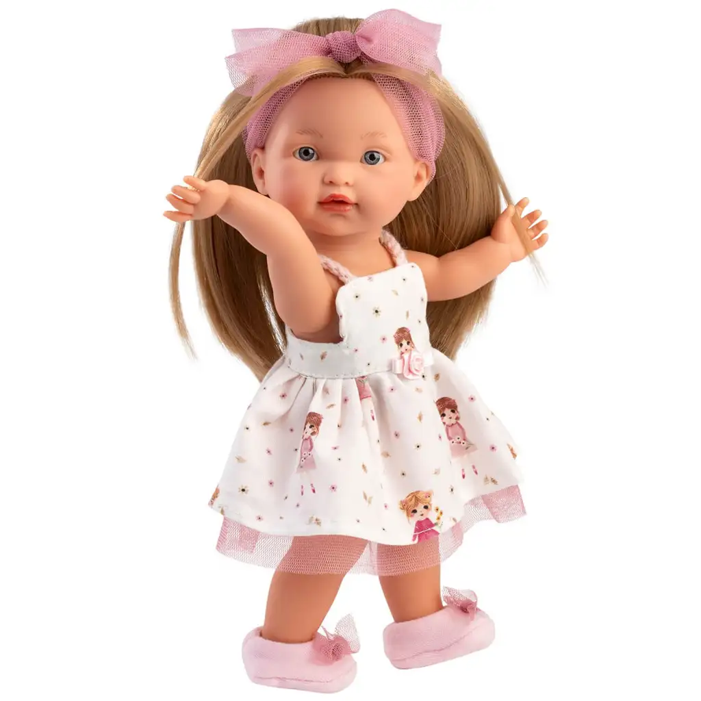 Llorens: Bábika Valeria s 28 cm v vzorovanej sukni kép 3