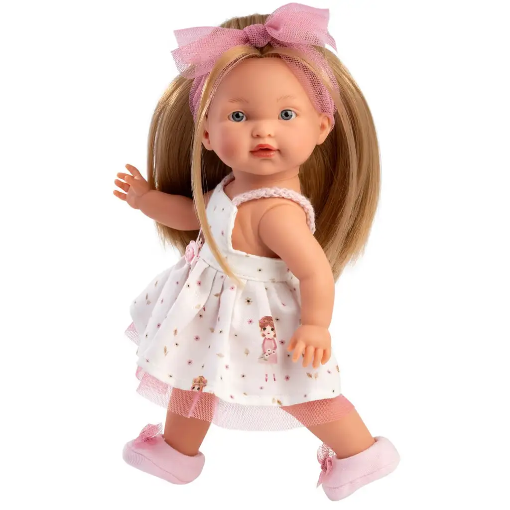 Llorens: Bábika Valeria s 28 cm v vzorovanej sukni kép 2