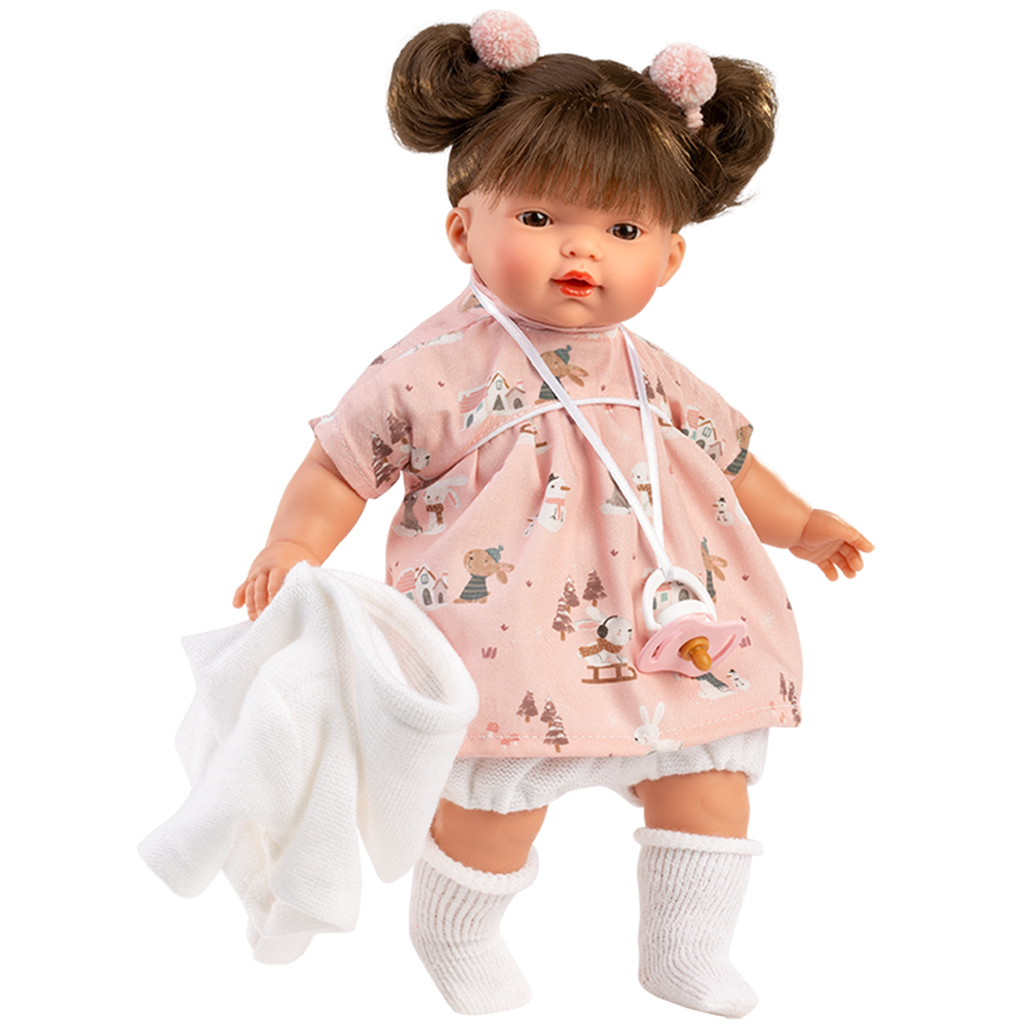 Llorens: bábika Vera 33 cm v zajačikovom oblečení s cumlíkom. kép 2
