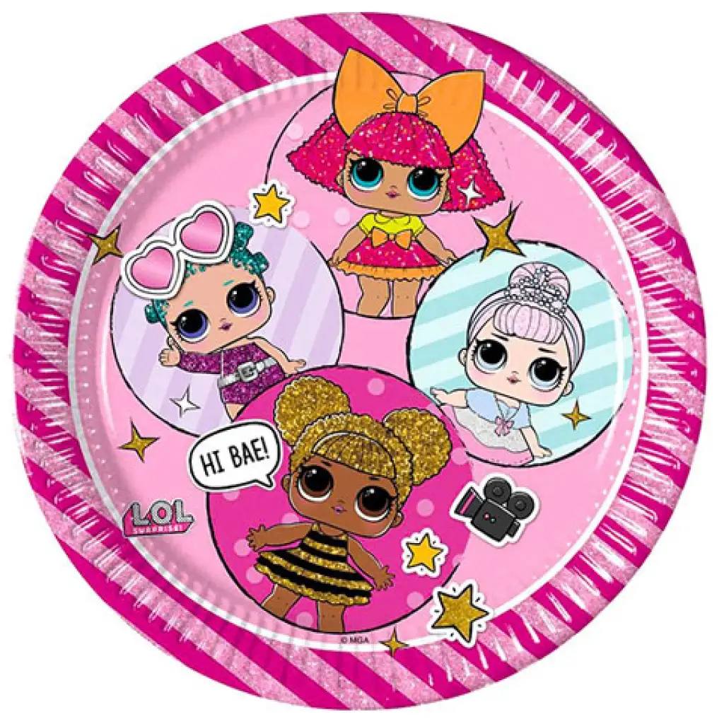 L.O.L. Surprise: 8 dielny set papierových tanierov 23cm