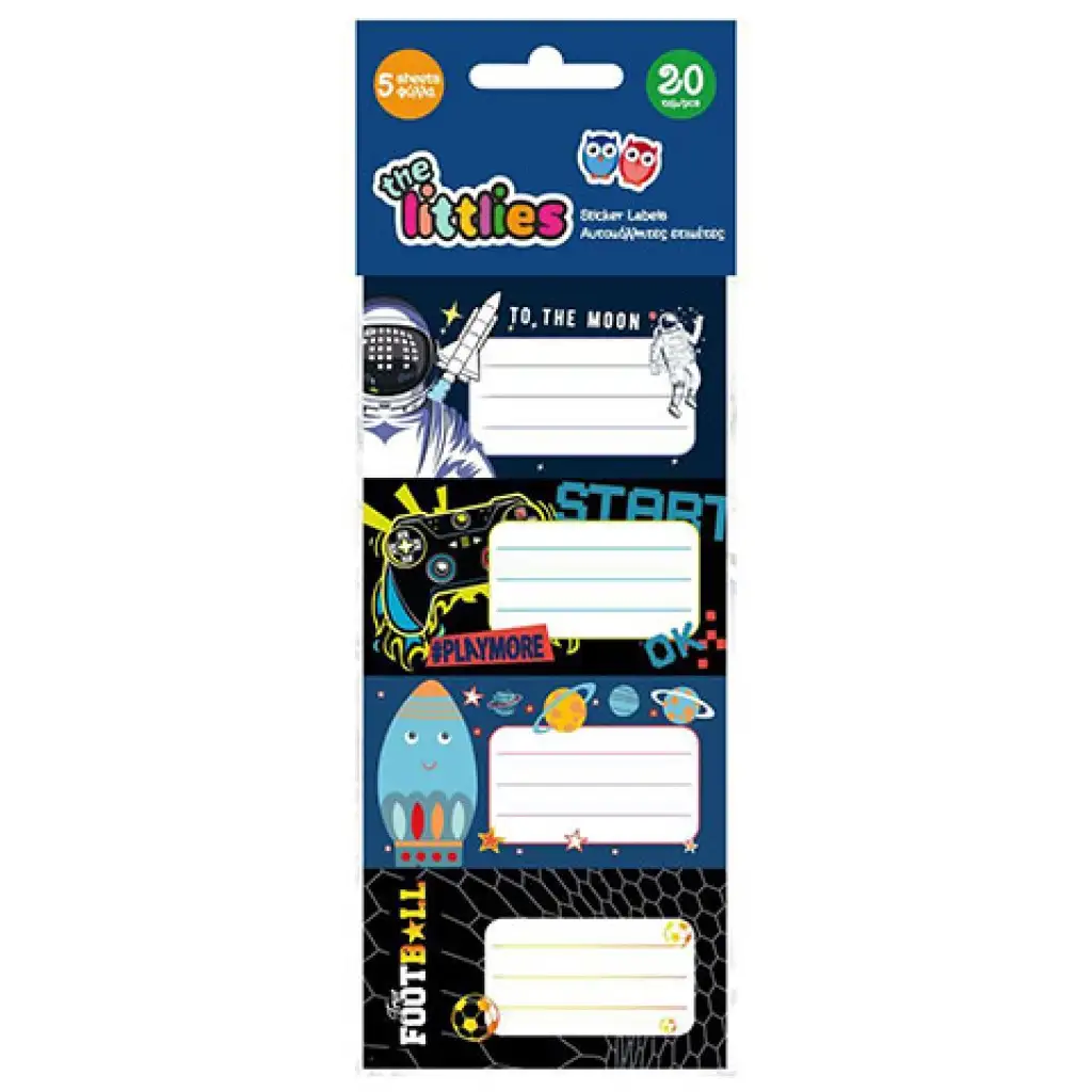 Luna chlapčenské štítky na zošity 20 dielny set