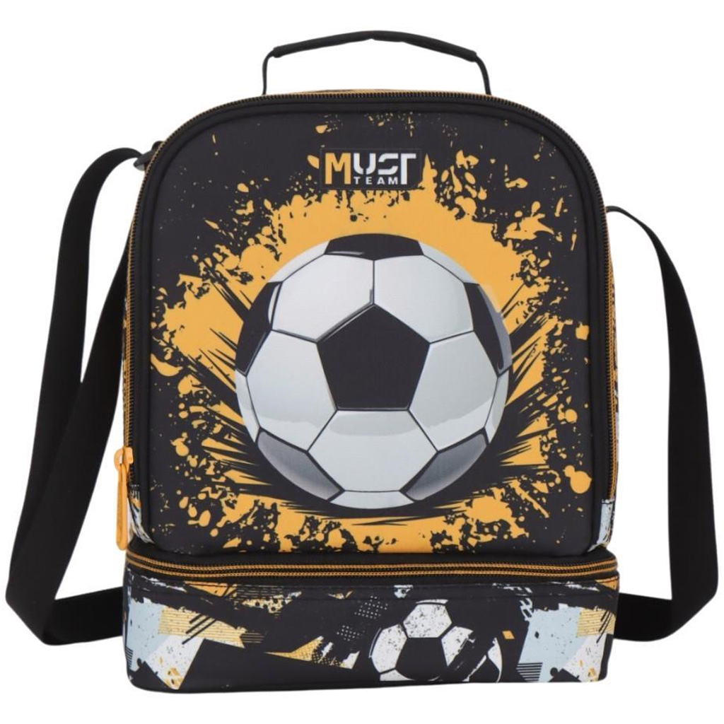 Luna: Must Team Focilabda mintás hőtartós 2 rekeszes uzsonnástáska 22x16x28 cm kép 1