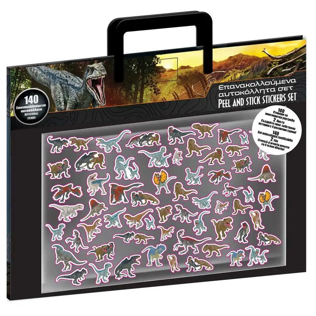 Luna: Jurassic World set nálepiek so 140 nálepkami a 4 pozadiami