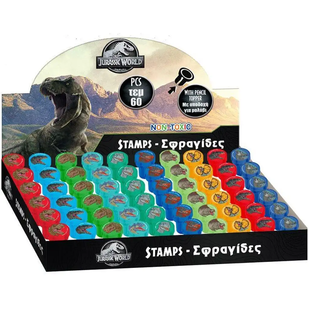 Luna: Jurassic World dinosauří pečiatka na koniec ceruzky, rôzne druhy, 1 ks