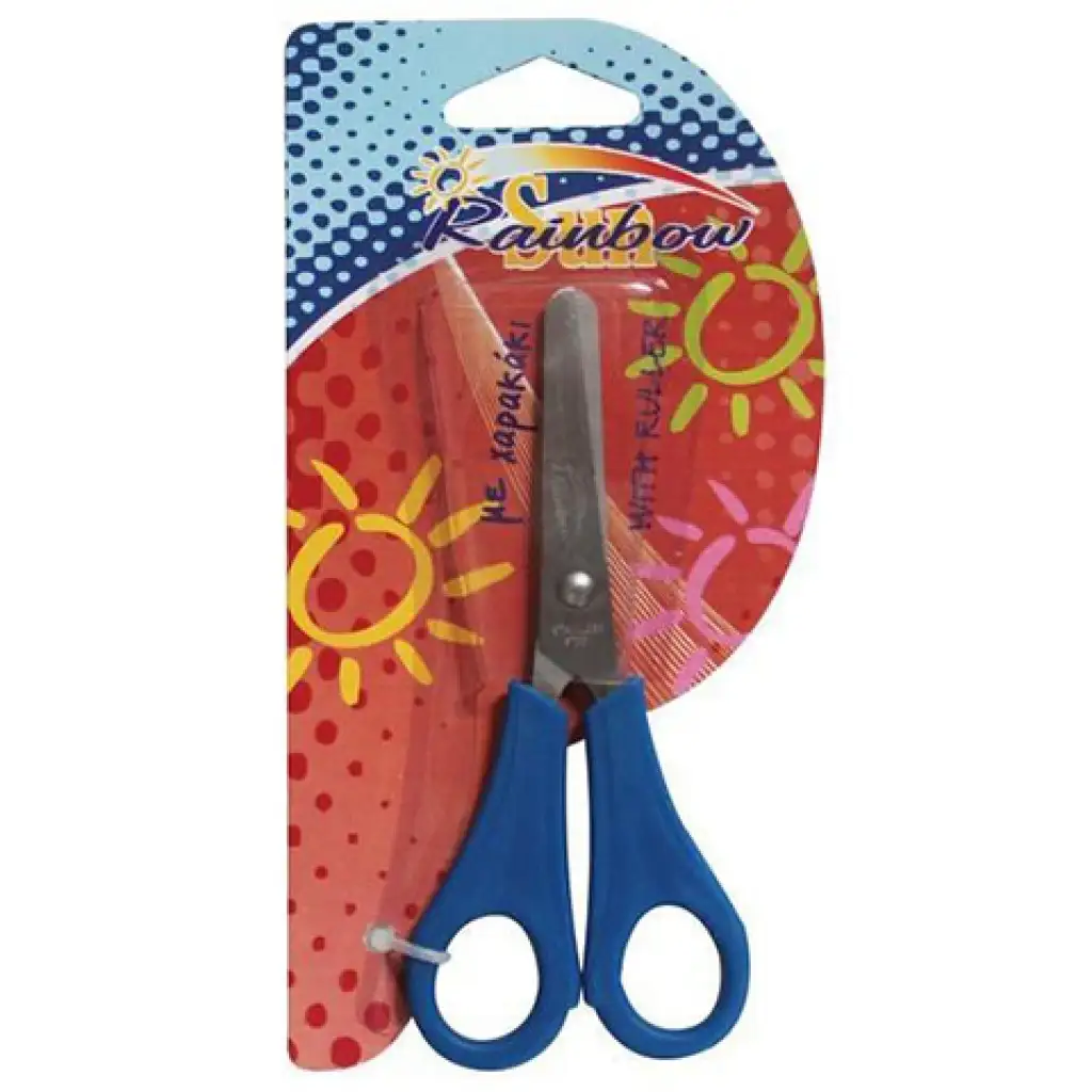 Nožnice s pravítkom a zaobleným končekom