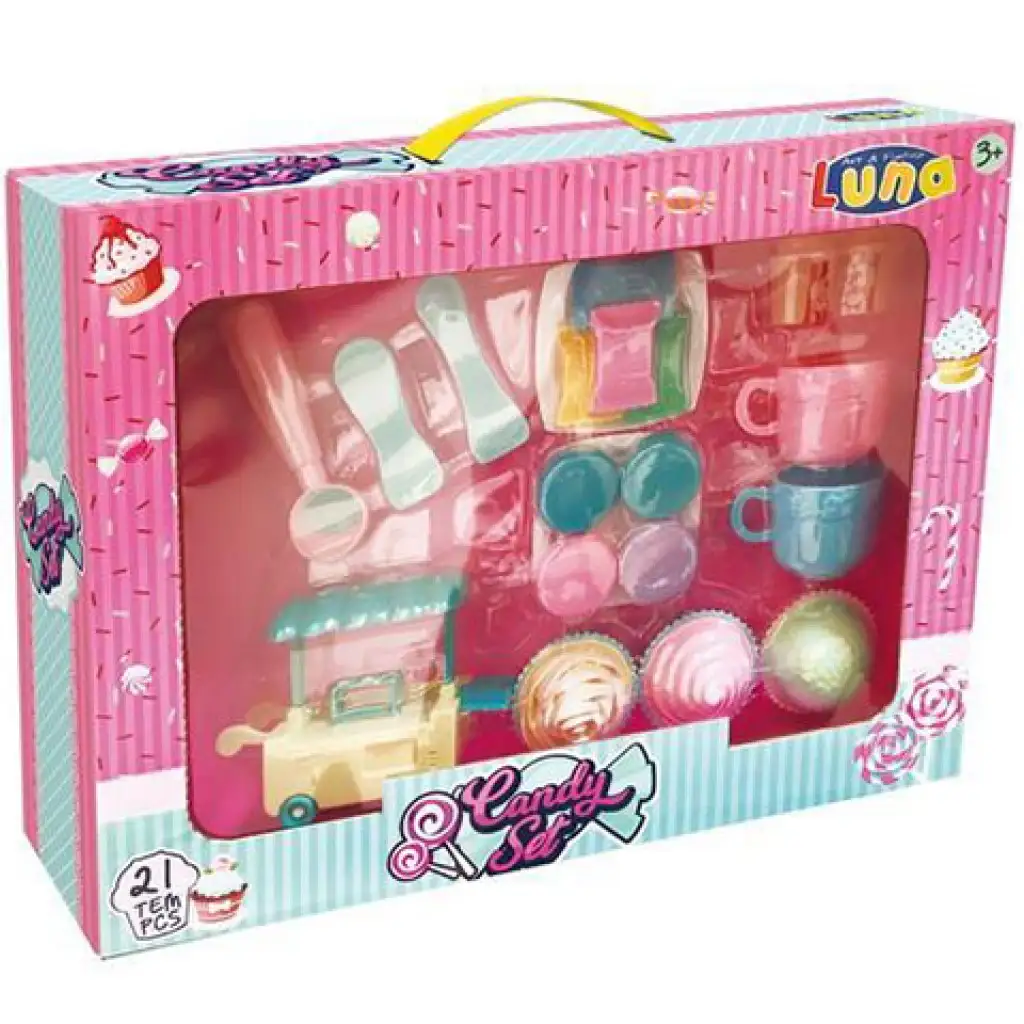 Luna: Muffin súprava s párty vozíkom 21 dielny set