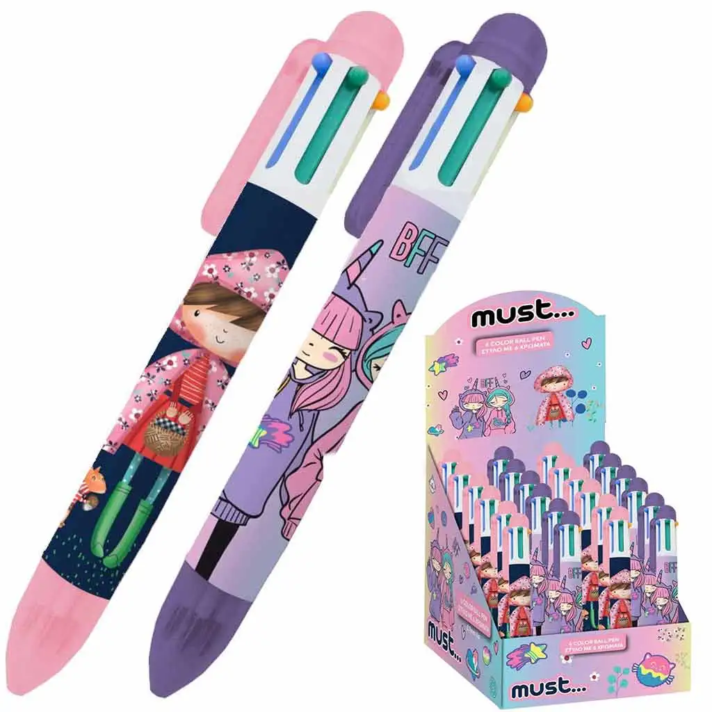 Luna: Dievčenské 6-farebné guľôčkové pero v rôznych variantoch 1ks