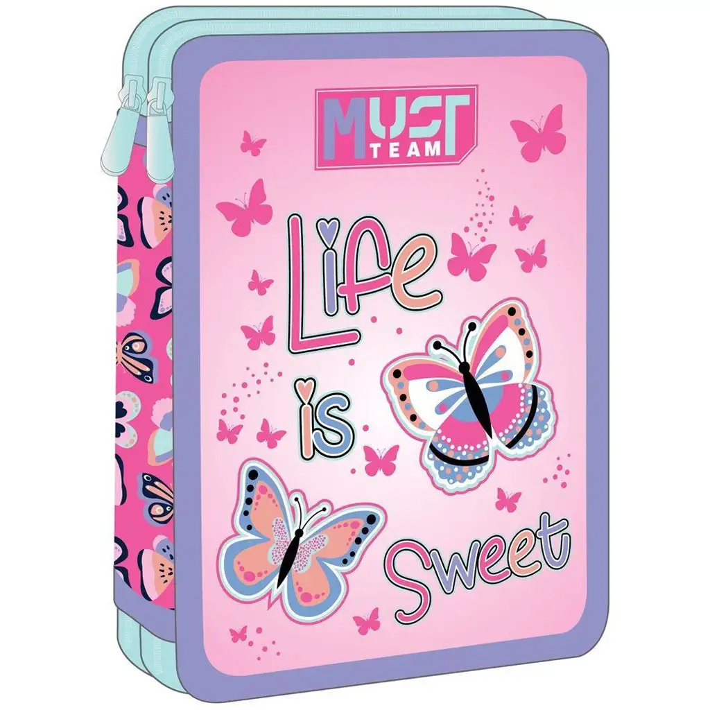 Luna: Must Team Life is Sweet motýlikové 2-poschodové púzdro na perá