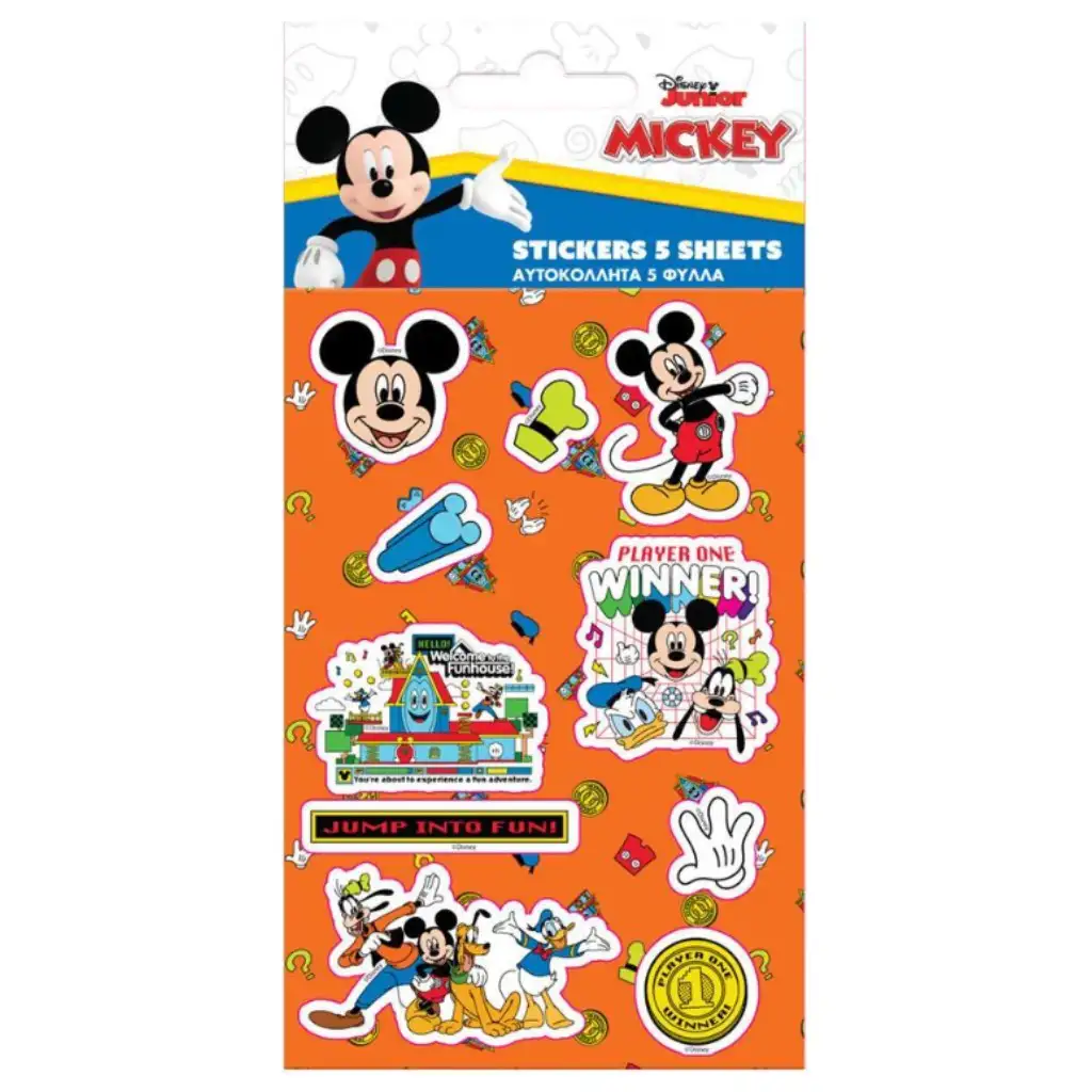Mickey egér öntapadós matrica szett  8x12cm-es íven 5db kép 1