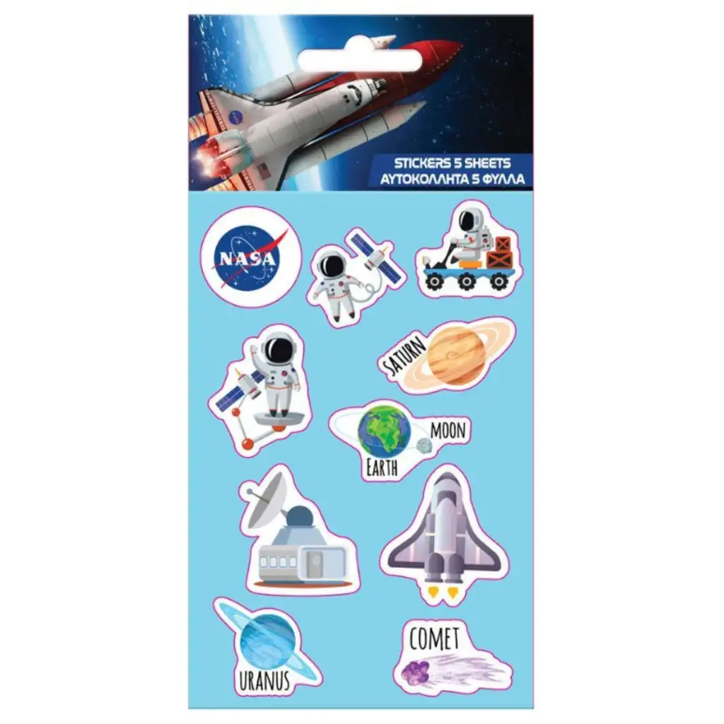 NASA öntapadós matrica szett  8x12cm-es íven 5db kép 1