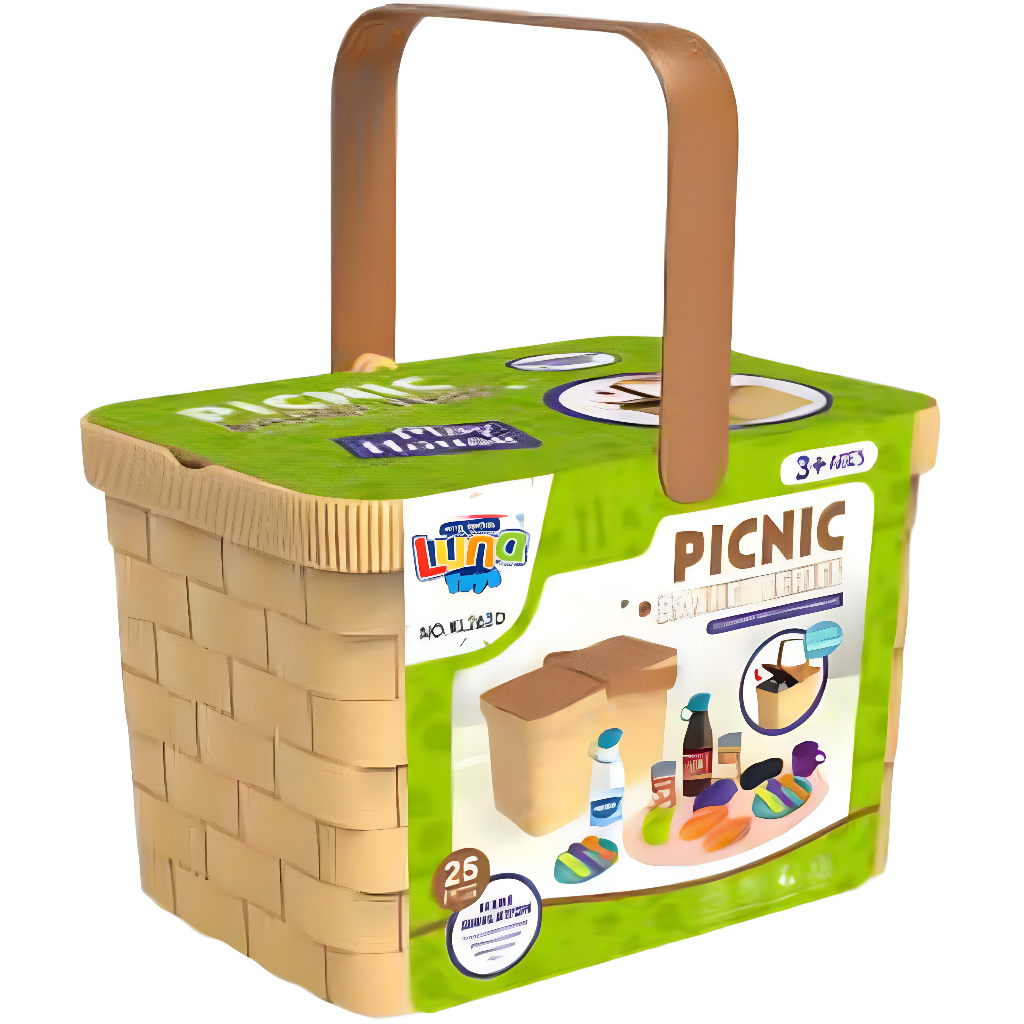Luna: Pikniková herná súprava v košíku, 25-dielna