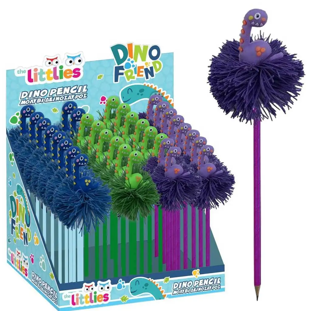 Luna: Dinoszauruszos pom-pom ceruza többféle színben 1db kép 1