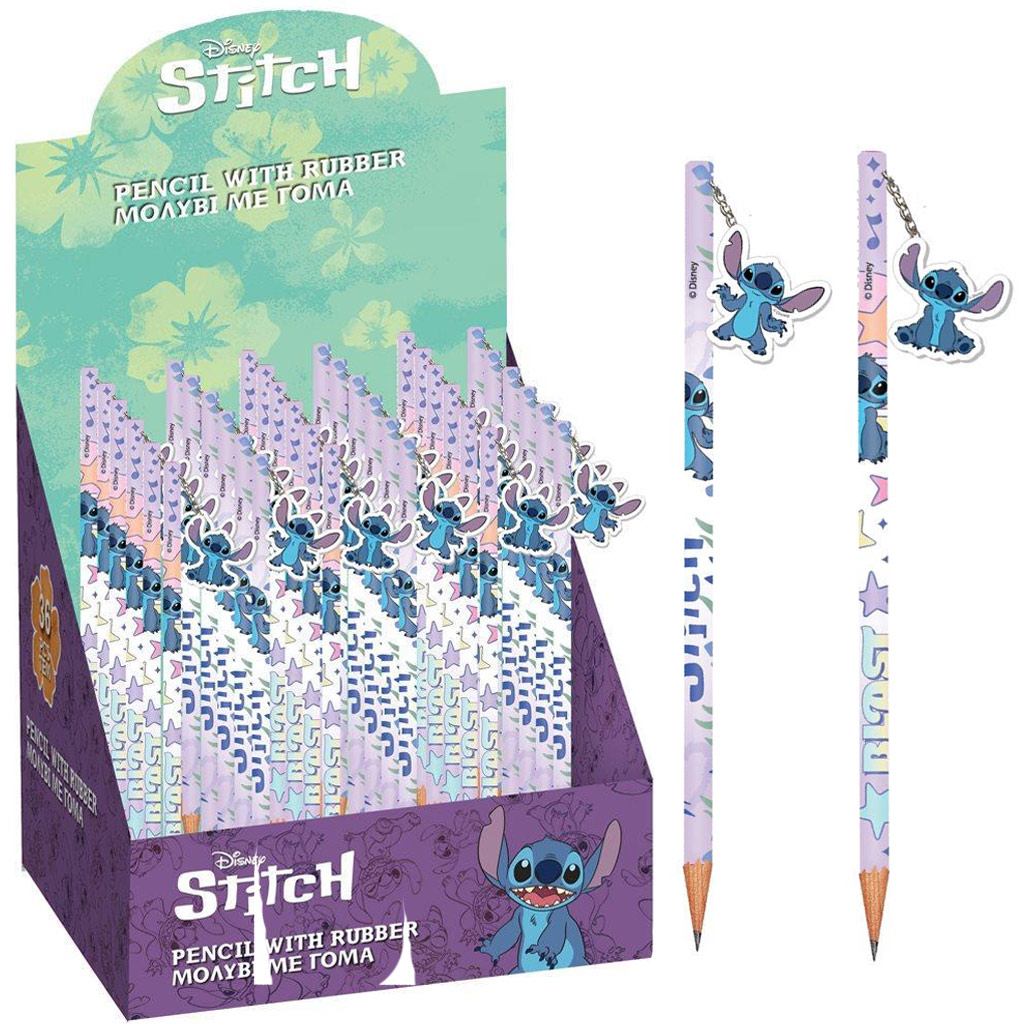 Luna: Lilo & Stitch ceruzka s hviezdičkami s gumou, dva druhy, 1 ks