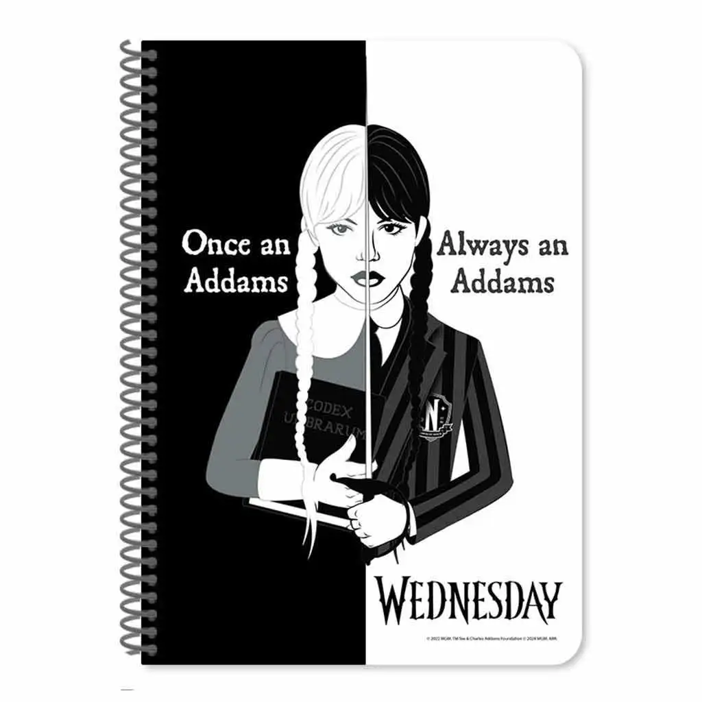 Luna: Wednesday linajkový špirálový zošit A/5 60-stranový v dvoch variantoch 1ks kép 3