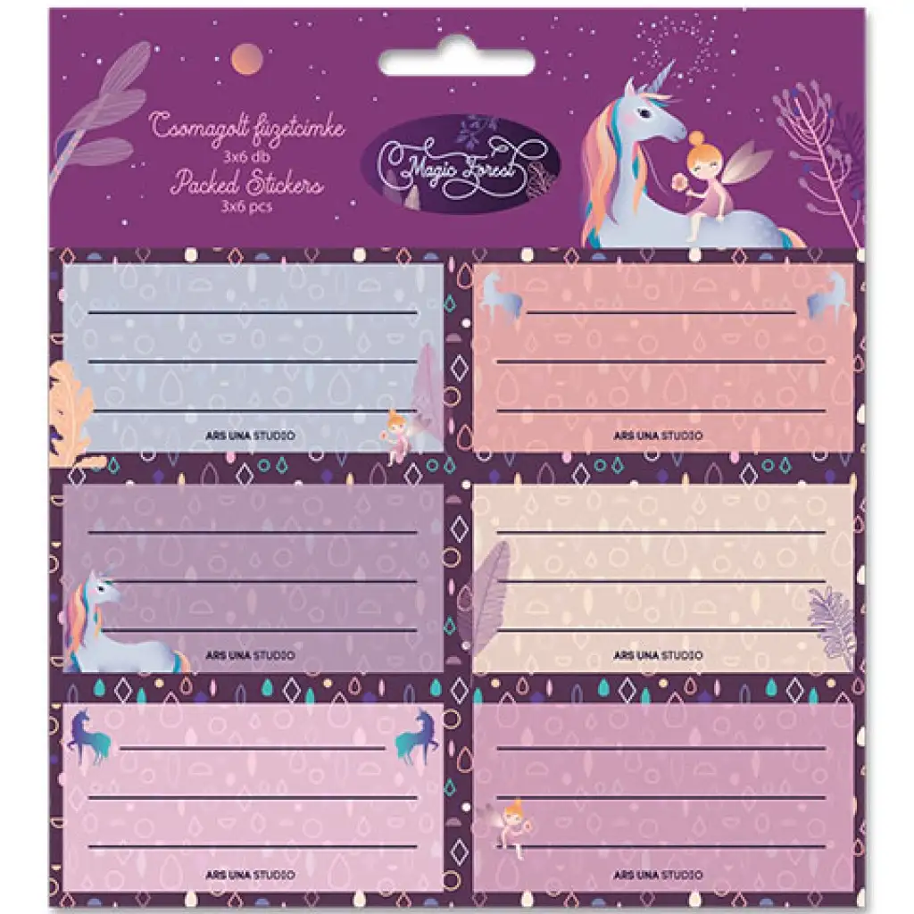 Ars Una: Magic Forest štítky na zošit 3x6ks