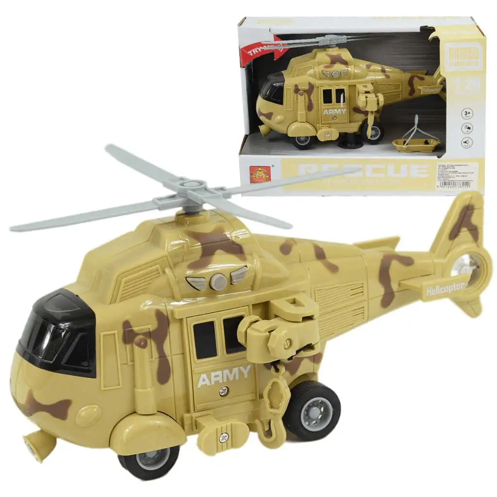 Armed Forces: Terepmintás homokszínű harci helikopter fény és hang effektekkel 1/20-as méretarány 21cm kép 1