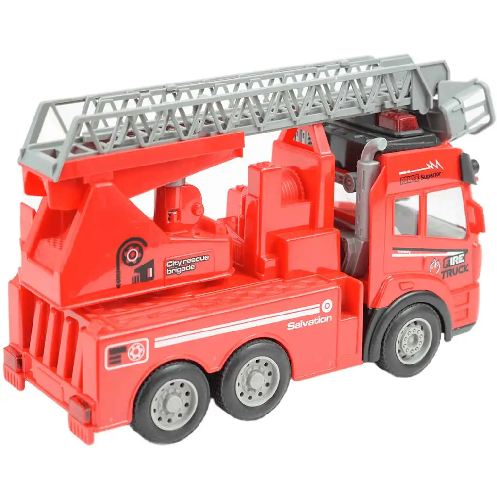 RC Távirányítós emelőkosaras tűzoltóautó fényeffektekkel 1/48-as méretarány 27 MHz 20cm kép 2