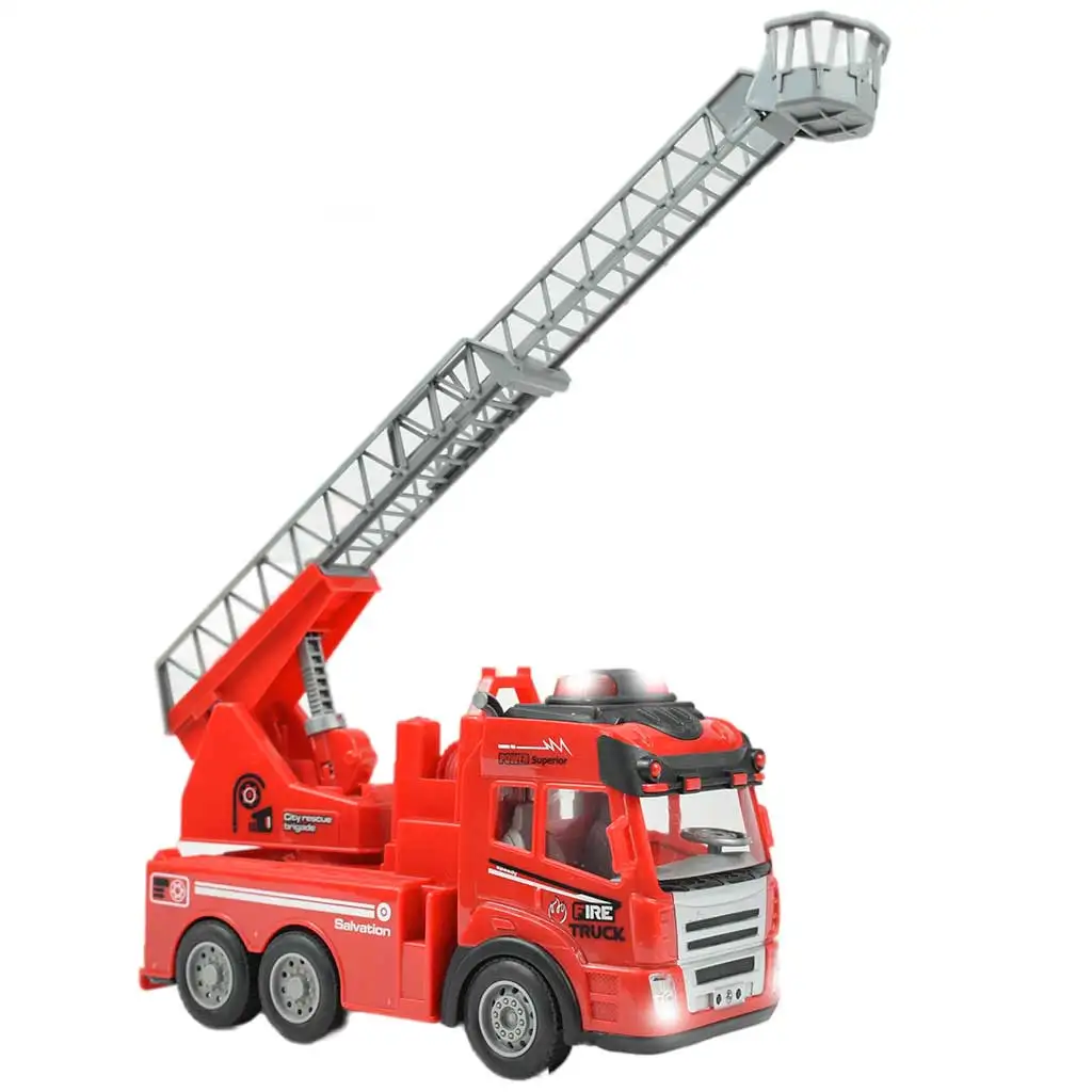 RC Távirányítós emelőkosaras tűzoltóautó fényeffektekkel 1/48-as méretarány 27 MHz 20cm kép 3