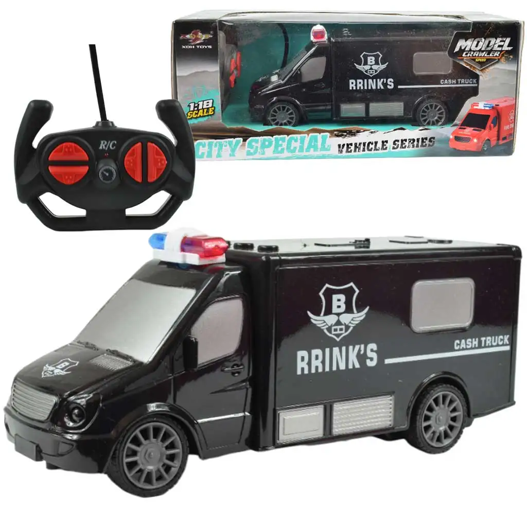 RC Távirányítós pénz szállító kisbusz fényeffektekkel 1/30-as méretarány 20cm kép 1