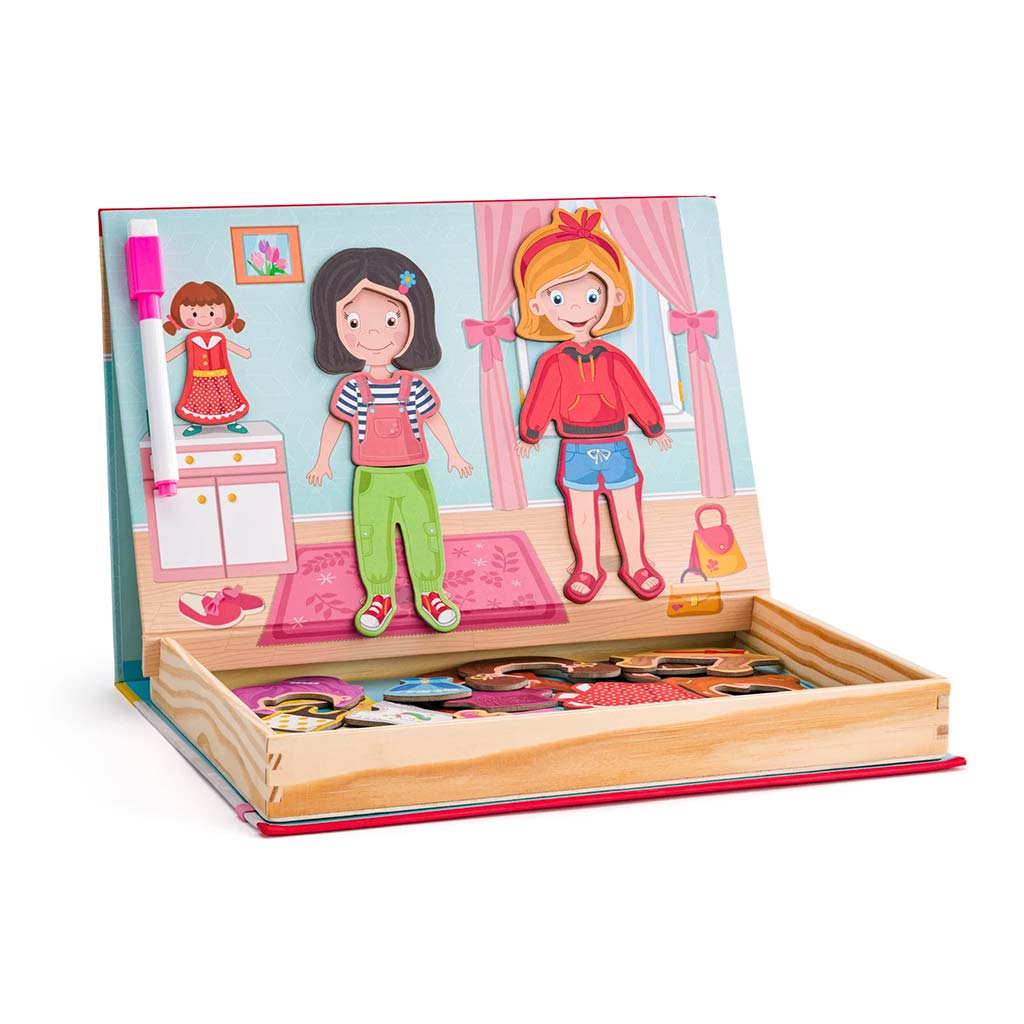 Magnetické puzzle v krabici - Módny salón - Woodyland kép 2