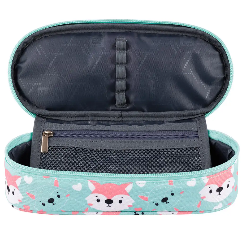 St.Right: Lovely Fox oválny peračník s motívom líšky v tyrkysovej farbe 23 cm kép 2