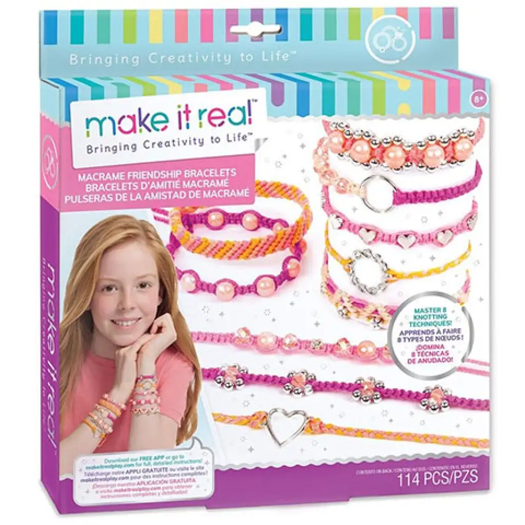 Make It Real set na výrobu šperkov, makramé náramky priateľstva kép 1