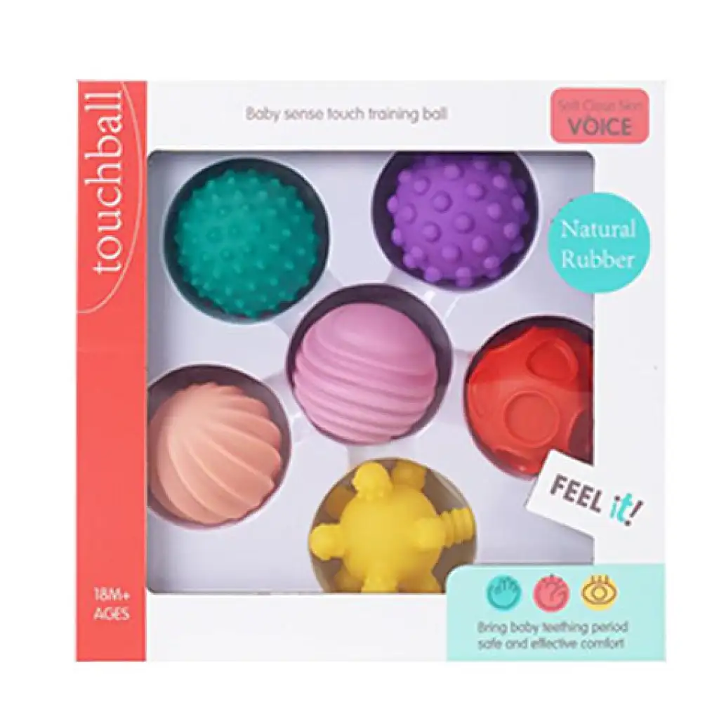 Mäkké lopty pre bábätká 6 dielny set