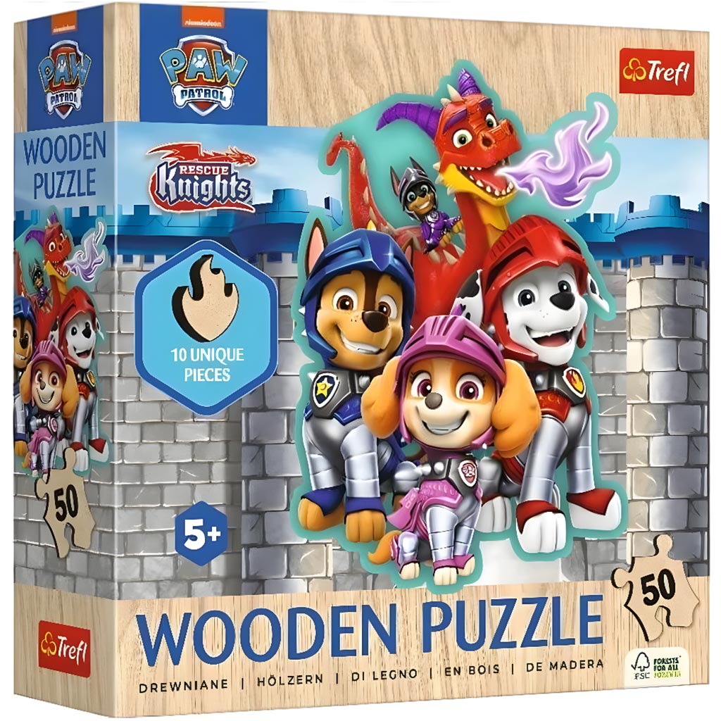 Paw Patrol 50-dielne drevené puzzle - Trefl