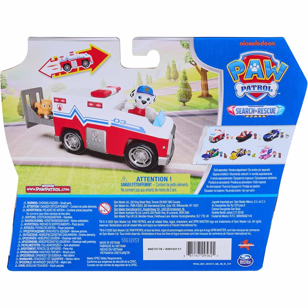 Paw Patrol: Search & Rescue autíčko na spätné natiahnutie s figúrkou Marshalla – Spin Master kép 2