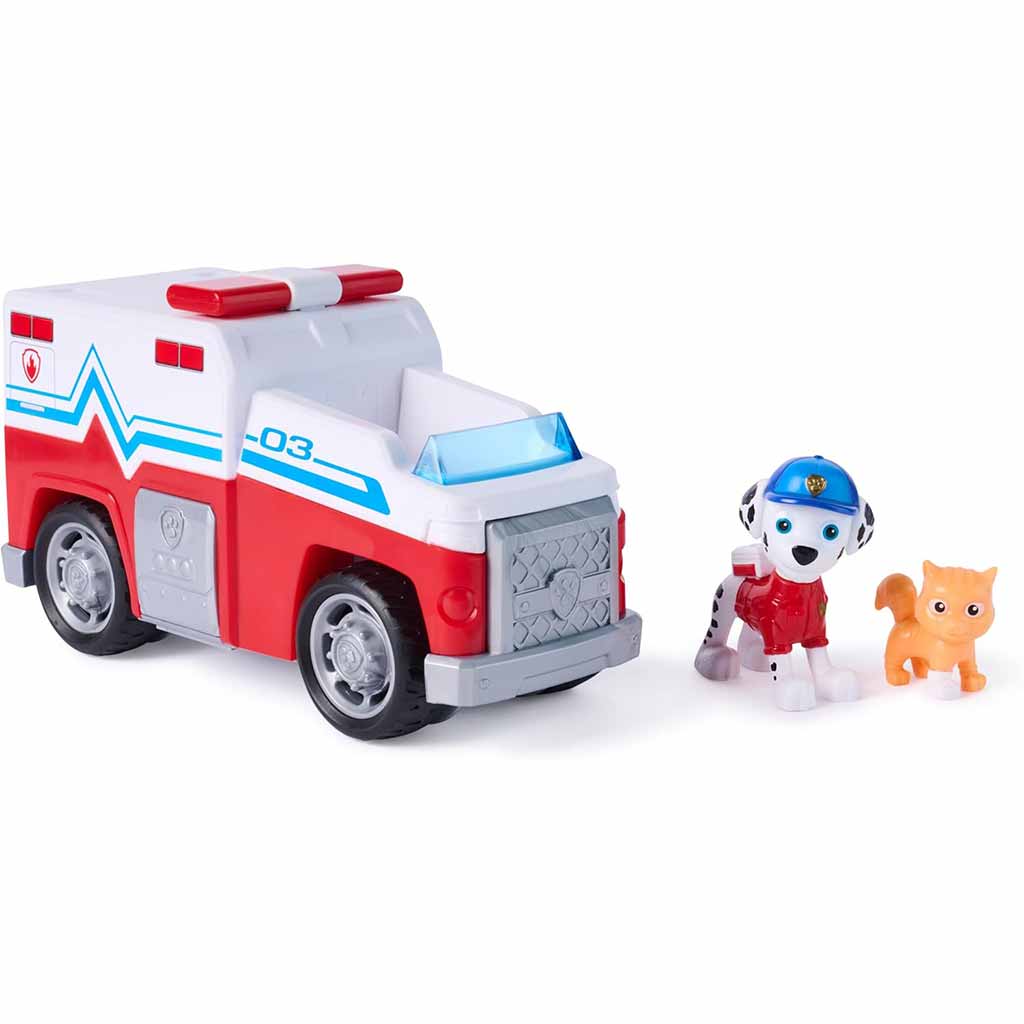 Paw Patrol: Search & Rescue autíčko na spätné natiahnutie s figúrkou Marshalla – Spin Master kép 3