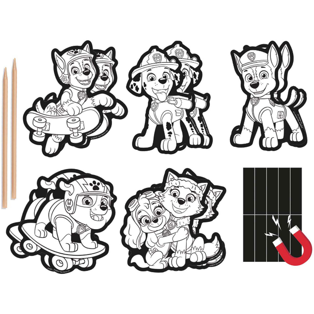 Kreatívna sada 10 ks škrabacích magnetiek na chladničku s motívom Labková patrola kép 2