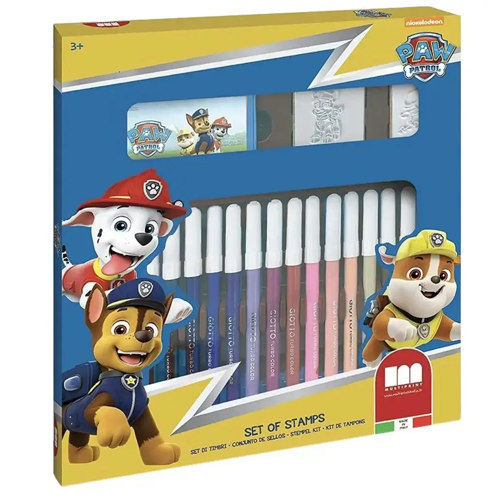 Tlapková patrola 18-dielna sada pečiatok s fixkou - Multiprint