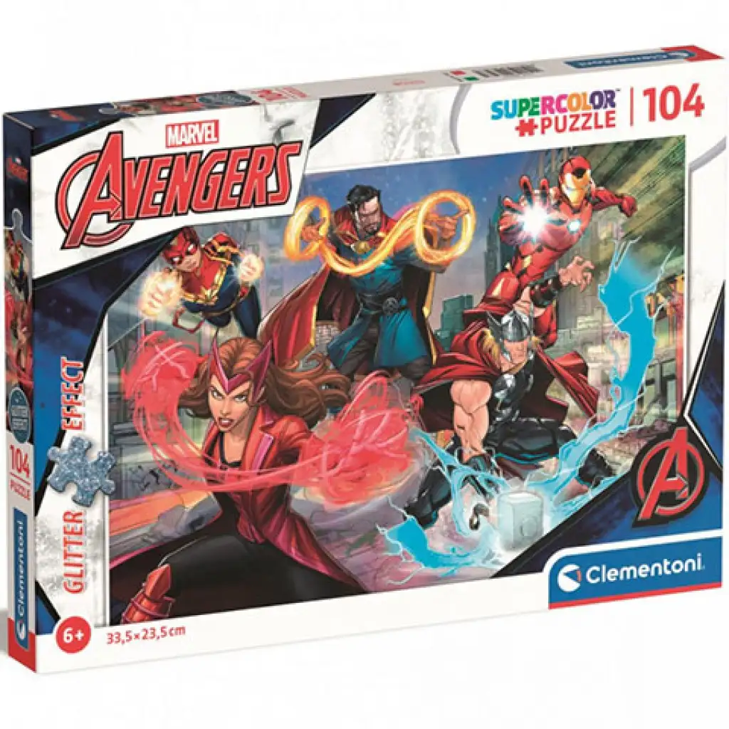 Marvel: Avengers Supercolor trblietavé puzzle 104ks - Clementoni