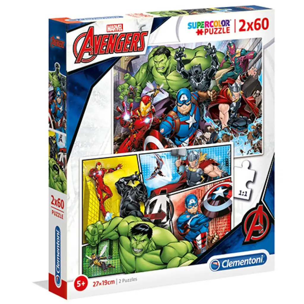 Marvel Avengers Supercolor 2v1 puzzle 2x60ks - Clementoni