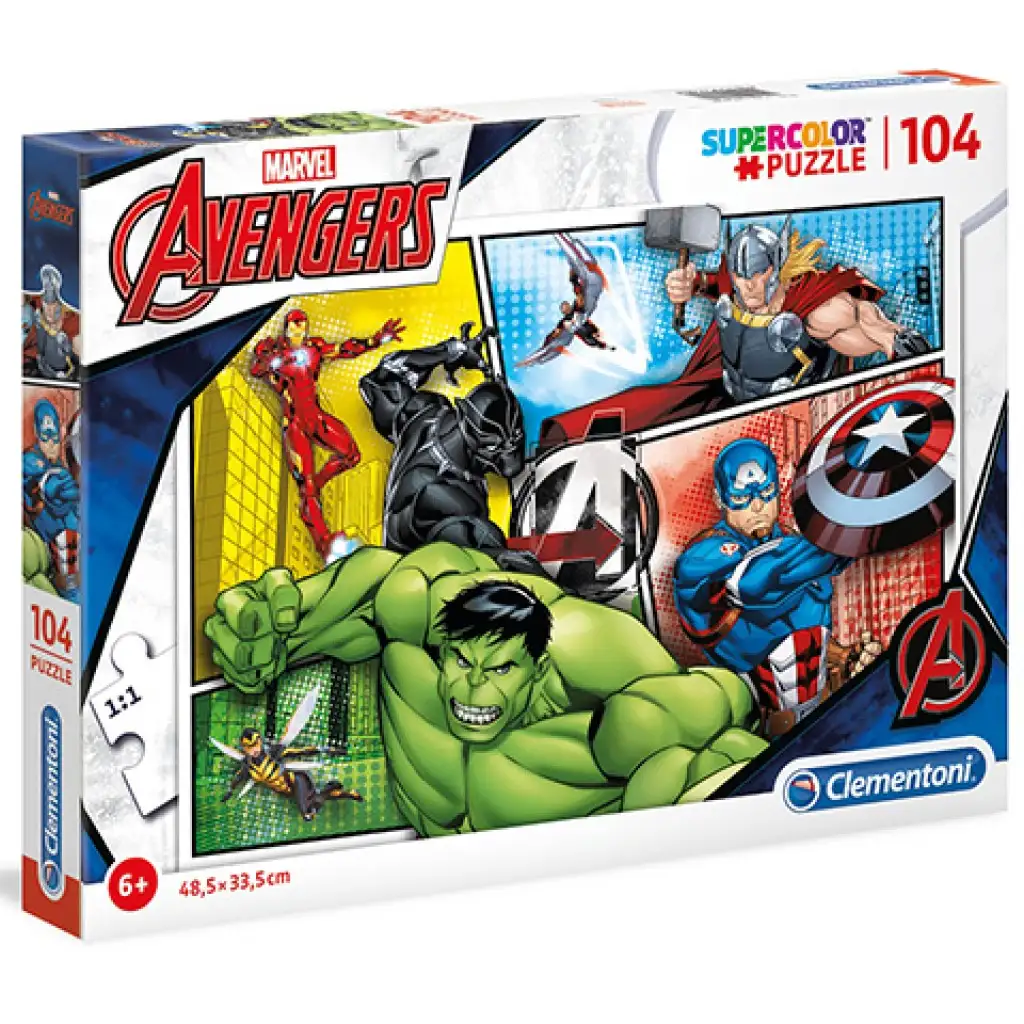 Marvel Avengers Supercolor puzzle 104ks - Clementoni