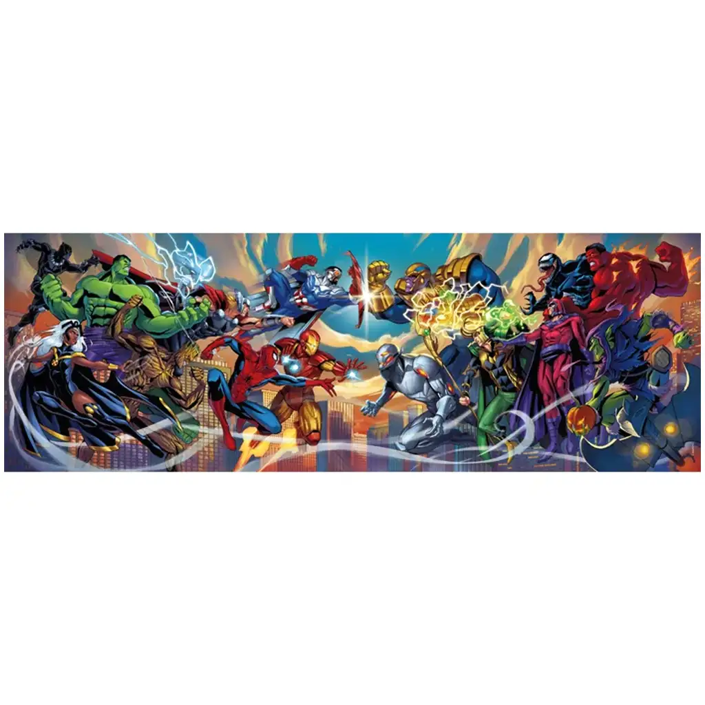 Marvel hrdinovia 1000-dielna panoramatická puzzle s plagátom - Clementoni kép 2
