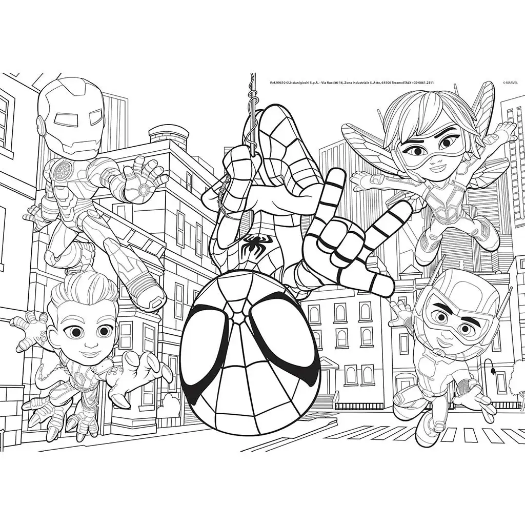 Marvel Spidey 2 v 1, 48-dielne puzzle a omaľovánka 35x25 cm - Lisciani kép 2