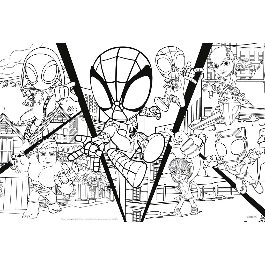Marvel Spidey bojuje 2 v 1 24-dielne puzzle a omaľovánka 50x35cm - Lisciani kép 2