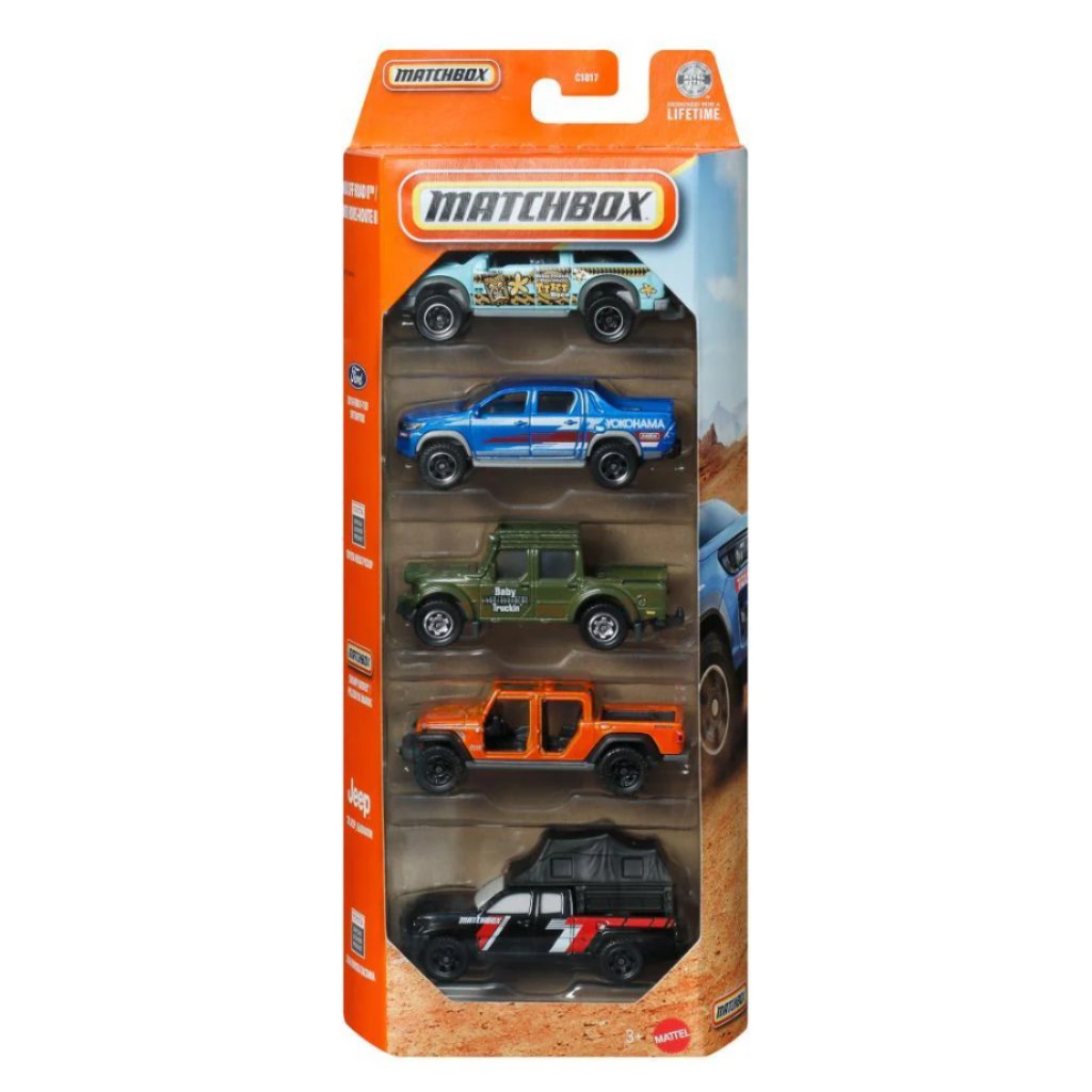Matchbox: Off Road Camping 5-dielna sada autíčok 1/64 - Mattel