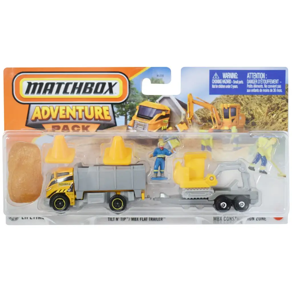 Matchbox: Tilt N' Tip kisautó utánfutóval szett 1/64 - Mattel kép 1