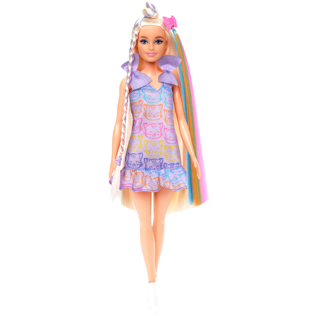 Bábika Barbie v mačacom oblečení so štýlovými prameňmi - herná sada Mattel kép 2