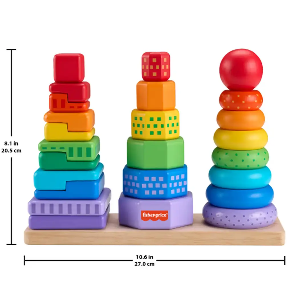 Fisher-Price Farebná triedička tvarov a stavebná pyramída - Mattel kép 2