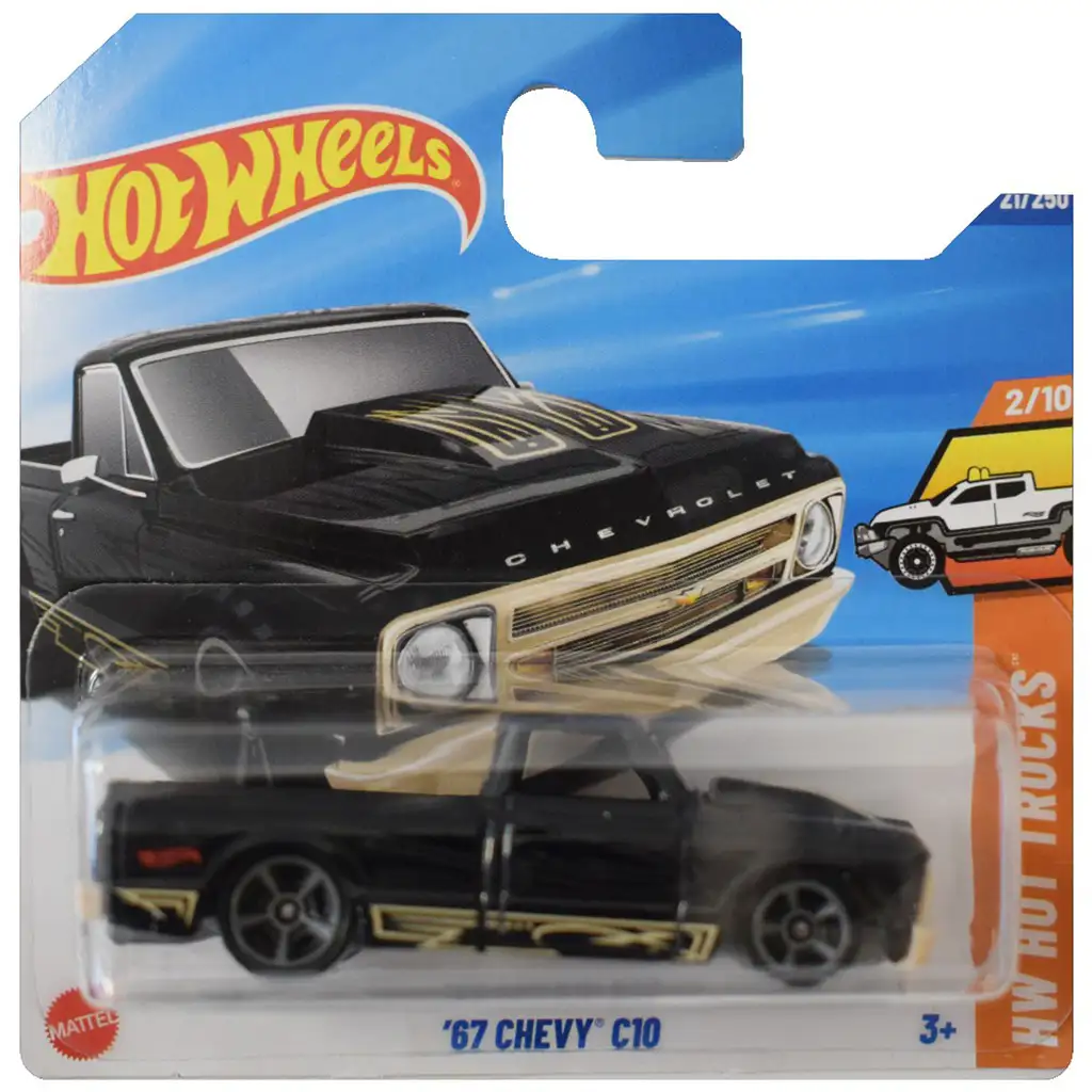 Hot Wheels: 67 Chevy C10 čierne autíčko 1/64 - Mattel