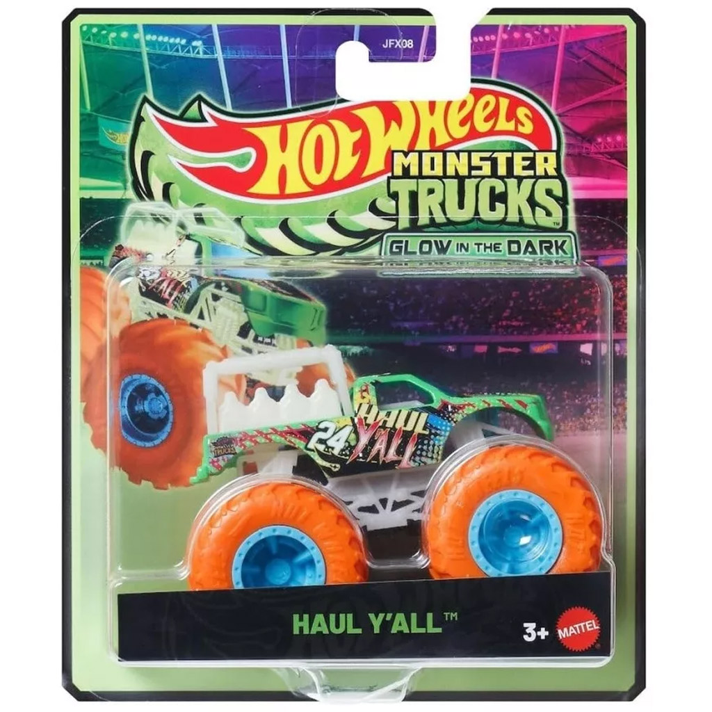 Hot Wheels Monster Trucks: Haul Y’all svietiace v tme autíčko 1/64 – Mattel