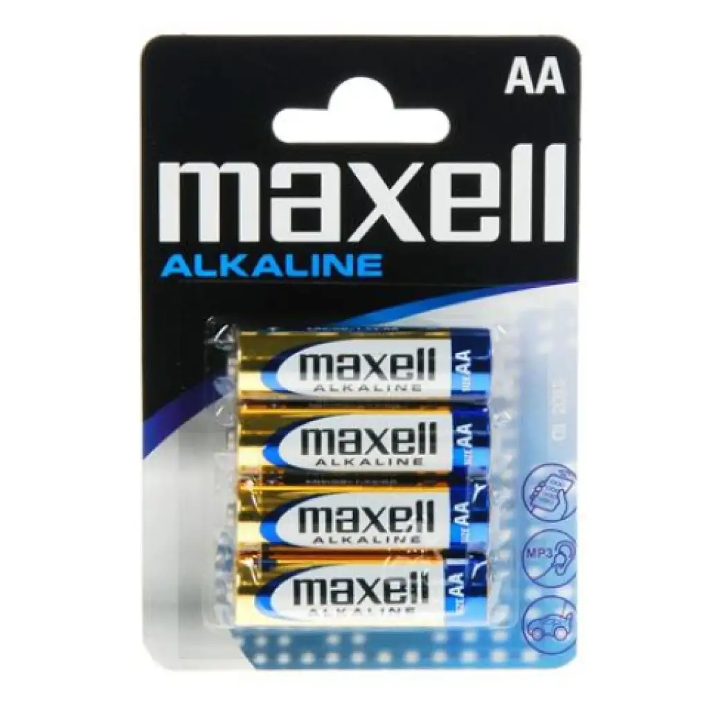Maxell: Alkalická stužková batéria 1.5V AA LR6 4ks blisterové balenie